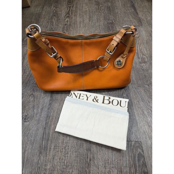 Dooney & Bourke Handbags - Dooney & Bourke Small O-Ring Slouch Shoulder Bag Orange Leather Original Purse